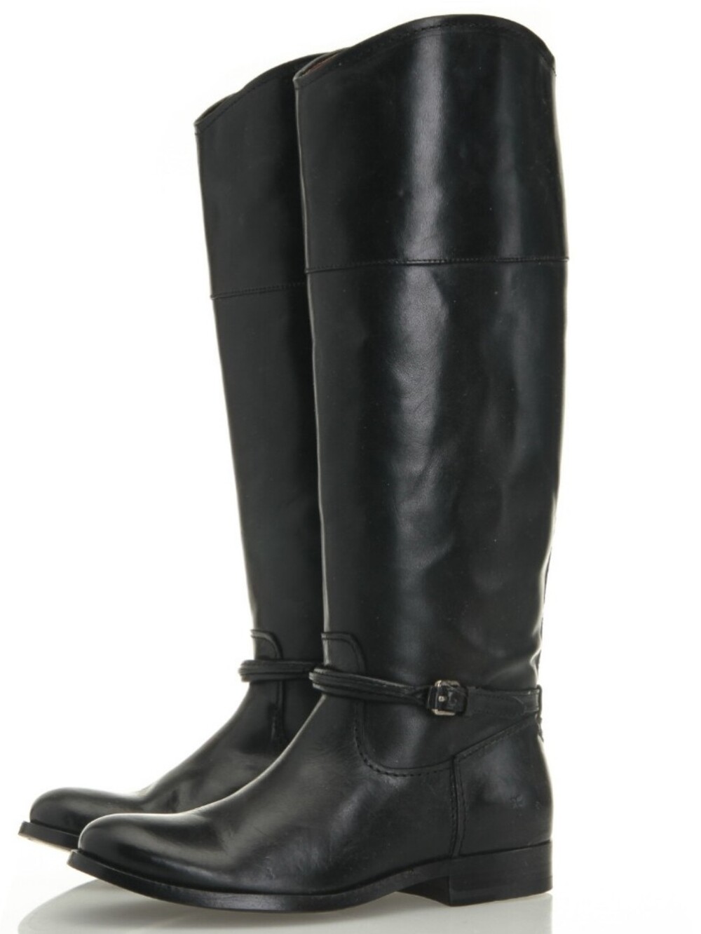 Frye Boho Western Melissa Seam Tall Black Leather Equestrian Riding Boots Sz 8 B